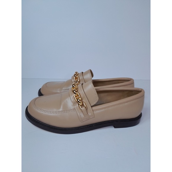 Schutz Dannie Tan Leather Flat Chain Link Loafer Womens Sz 10 B - Picture 15 of 16